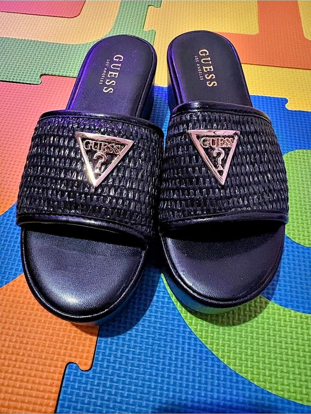Guess Slide Sandals Black size 6  Like New